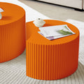 31.5Inch Nesting Table Set Of 2 Round And Half Moon Shapes, No Need Assembly, Bright Orange,For Living Room, Office, Any Leisure Area Orange Mdf