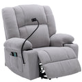 Power Lift Recliner Chair Electric Recliner For Elderly Recliner Chair With Massage And Heating Functions, Remote, Phone Holder Side Pockets And Cup Holders For Living Room, Grey Grey Foam Chenille