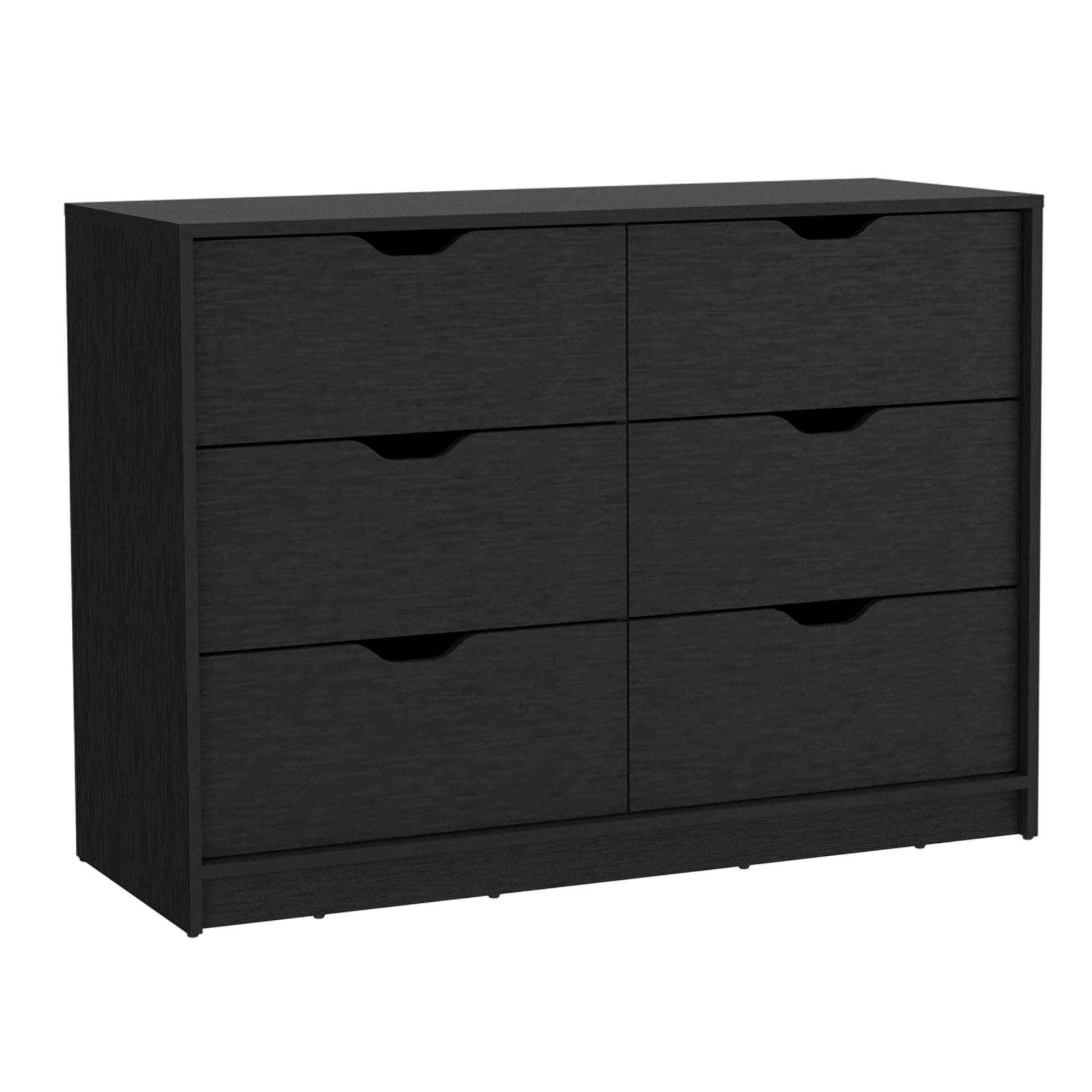 Bennett 2 Piece Bedroom Set, Nightstand Dresser, Black Black Particle Board Particle Board