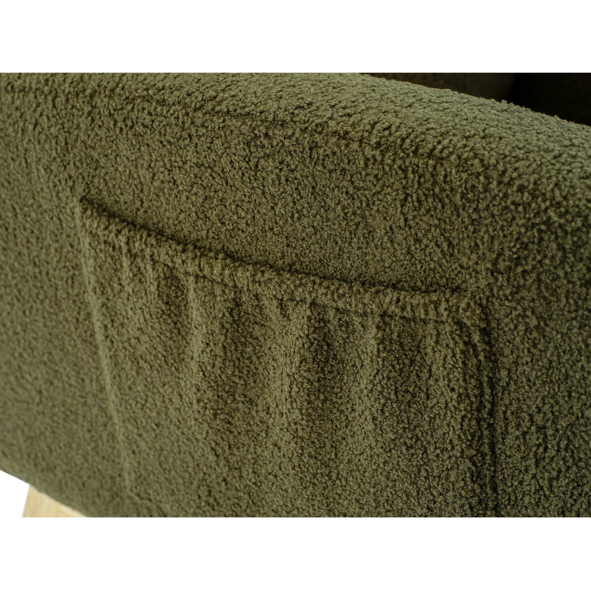 Modern Accent Rocking Chair Rocking Chair With Solid Wood Legs, Upholstered Nursery Glider Rocker, Comfy Armchair With Side Pocket, Living Room Lounge Arm Chair With High Backrest Dark Green,Teddy Dark Green White Primary Living Space Casual Foam Teddy