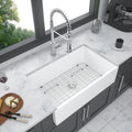 White Farmhouse Sink 36 Inch White Ceramic Single Bowl Farm Kitchen Sink White Ceramic