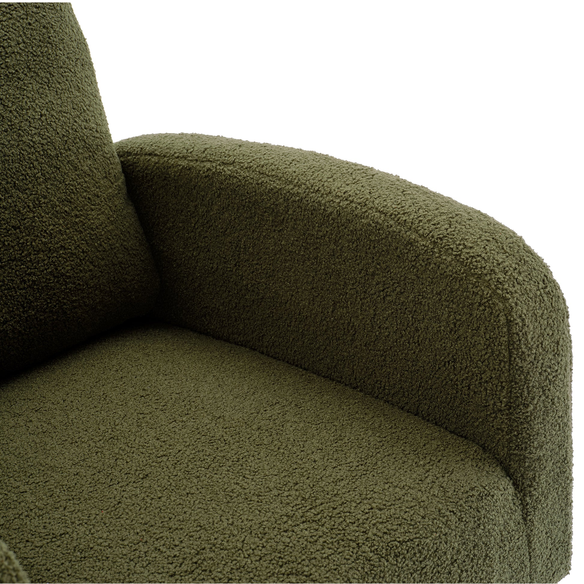 Modern Accent Rocking Chair Rocking Chair With Solid Wood Legs, Upholstered Nursery Glider Rocker, Comfy Armchair With Side Pocket, Living Room Lounge Arm Chair With High Backrest Dark Green,Teddy Dark Green White Primary Living Space Casual Foam Teddy