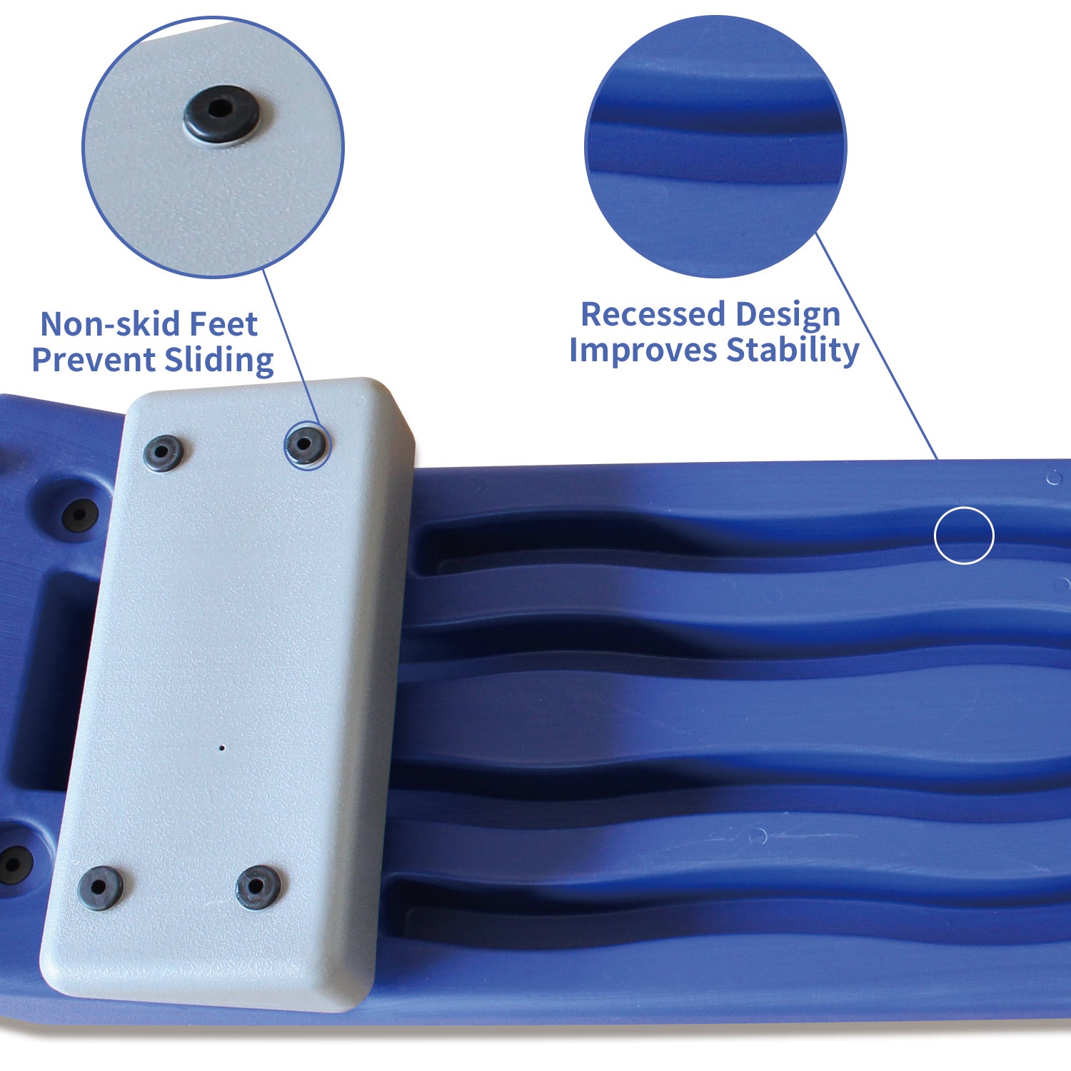 Aerobics Step Platform Height Adjustable Fitness Equipment Stepper Trainer Exercise Step Platform Sliding Lifting Pad Blue Blue Gray Plastic