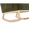 Modern Accent Rocking Chair Rocking Chair With Solid Wood Legs, Upholstered Nursery Glider Rocker, Comfy Armchair With Side Pocket, Living Room Lounge Arm Chair With High Backrest Dark Green,Teddy Dark Green White Primary Living Space Casual Foam Teddy
