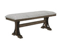 1pc transitional style bench upholstered seat brown brown - rectangular - beige - casual-transitional