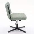 Armless Office Desk Chair No Wheels, Green Green Foam Polyester Blend