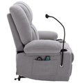 Power Lift Recliner Chair Electric Recliner For Elderly Recliner Chair With Massage And Heating Functions, Remote, Phone Holder Side Pockets And Cup Holders For Living Room, Grey Grey Foam Chenille