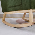 Modern Accent Rocking Chair Rocking Chair With Solid Wood Legs, Upholstered Nursery Glider Rocker, Comfy Armchair With Side Pocket, Living Room Lounge Arm Chair With High Backrest Dark Green,Teddy Dark Green White Primary Living Space Casual Foam Teddy