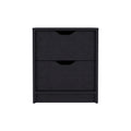 Bennett 2 Piece Bedroom Set, Nightstand Dresser, Black Black Particle Board Particle Board