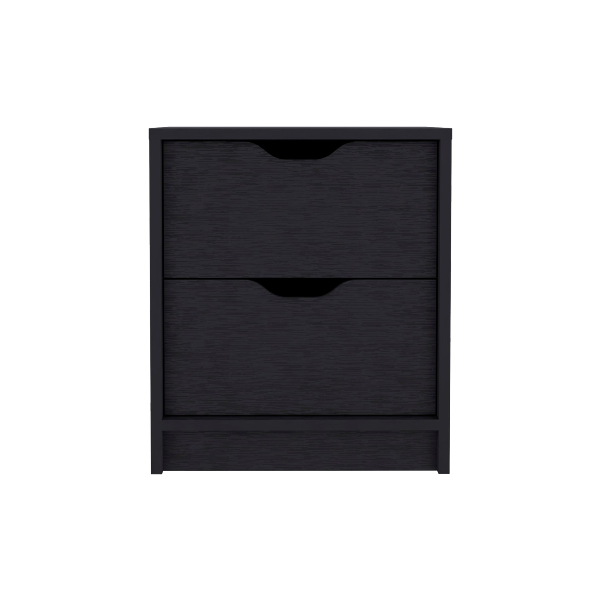 Bennett 2 Piece Bedroom Set, Nightstand Dresser, Black Black Particle Board Particle Board