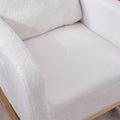 Modern Accent Rocking Chair Rocking Chair With Solid Wood Legs, Upholstered Nursery Glider Rocker, Comfy Armchair With Side Pocket, Living Room Lounge Arm Chair With High Backrest White,Teddy White White Primary Living Space Casual Foam Teddy