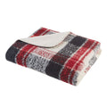 Faux Mohair to Sherpa Throw red-polyester