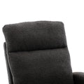 Modern Accent Rocking Chair Rocking Chair With Solid Wood Legs, Upholstered Nursery Glider Rocker, Comfy Armchair With Side Pocket, Living Room Lounge Arm Chair With High Backrest Dark Grey,Teddy Dark Grey White Primary Living Space Casual Foam Teddy