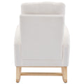 Modern Accent Rocking Chair Rocking Chair With Solid Wood Legs, Upholstered Nursery Glider Rocker, Comfy Armchair With Side Pocket, Living Room Lounge Arm Chair With High Backrest White,Teddy White White Primary Living Space Casual Foam Teddy