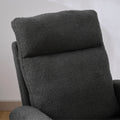 Modern Accent Rocking Chair Rocking Chair With Solid Wood Legs, Upholstered Nursery Glider Rocker, Comfy Armchair With Side Pocket, Living Room Lounge Arm Chair With High Backrest Dark Grey,Teddy Dark Grey White Primary Living Space Casual Foam Teddy