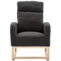 Modern Accent Rocking Chair Rocking Chair With Solid Wood Legs, Upholstered Nursery Glider Rocker, Comfy Armchair With Side Pocket, Living Room Lounge Arm Chair With High Backrest Dark Grey,Teddy Dark Grey White Primary Living Space Casual Foam Teddy