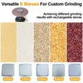 60L Grain Mill Grinder Electric Corn Grinder, Grain Mills Mill Flour Mills Molino De Maiz, Farm Home Electric Grinder For Corn Grain Feed, Wheat Grinder With 5 Grinder Sieves 1Wrench Dark Gray Steel