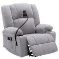 Power Lift Recliner Chair Electric Recliner For Elderly Recliner Chair With Massage And Heating Functions, Remote, Phone Holder Side Pockets And Cup Holders For Living Room, Grey Grey Foam Chenille