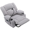 Power Lift Recliner Chair Electric Recliner For Elderly Recliner Chair With Massage And Heating Functions, Remote, Phone Holder Side Pockets And Cup Holders For Living Room, Grey Grey Foam Chenille