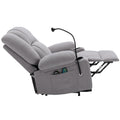 Power Lift Recliner Chair Electric Recliner For Elderly Recliner Chair With Massage And Heating Functions, Remote, Phone Holder Side Pockets And Cup Holders For Living Room, Grey Grey Foam Chenille