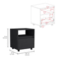 Milford 2 Piece Bedroom Set, Nightstand Dresser, Black Black Particle Board Particle Board