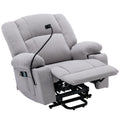 Power Lift Recliner Chair Electric Recliner For Elderly Recliner Chair With Massage And Heating Functions, Remote, Phone Holder Side Pockets And Cup Holders For Living Room, Grey Grey Foam Chenille