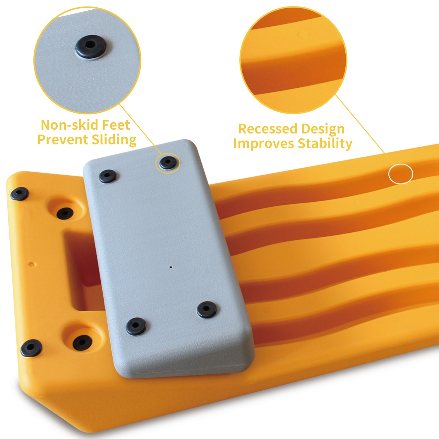 Aerobics Step Platform Height Adjustable Fitness Equipment Stepper Trainer Exercise Step Platform Sliding Lifting Pad Yellow Yellow Grey Plastic