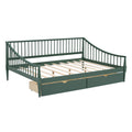 Full Size Daybed With Two Storage Drawers And Support Legs, Green Green Solid Wood Mdf