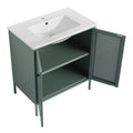 30 Inch Freestanding Bathroom Vanity With Ceramic SInk mint green-2-bathroom-freestanding-modern-steel