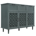 3 Door 3 Drawer Cabinet, American Furniture, Suitable For Bedroom, Living Room, Study Dark Green Particle Board