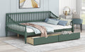 Full Size Daybed With Two Storage Drawers And Support Legs, Green Green Solid Wood Mdf