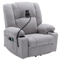 Power Lift Recliner Chair Electric Recliner For Elderly Recliner Chair With Massage And Heating Functions, Remote, Phone Holder Side Pockets And Cup Holders For Living Room, Grey Grey Foam Chenille