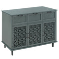 3 Door 3 Drawer Cabinet, American Furniture, Suitable For Bedroom, Living Room, Study Dark Green Particle Board