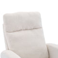 Modern Accent Rocking Chair Rocking Chair With Solid Wood Legs, Upholstered Nursery Glider Rocker, Comfy Armchair With Side Pocket, Living Room Lounge Arm Chair With High Backrest White,Teddy White White Primary Living Space Casual Foam Teddy