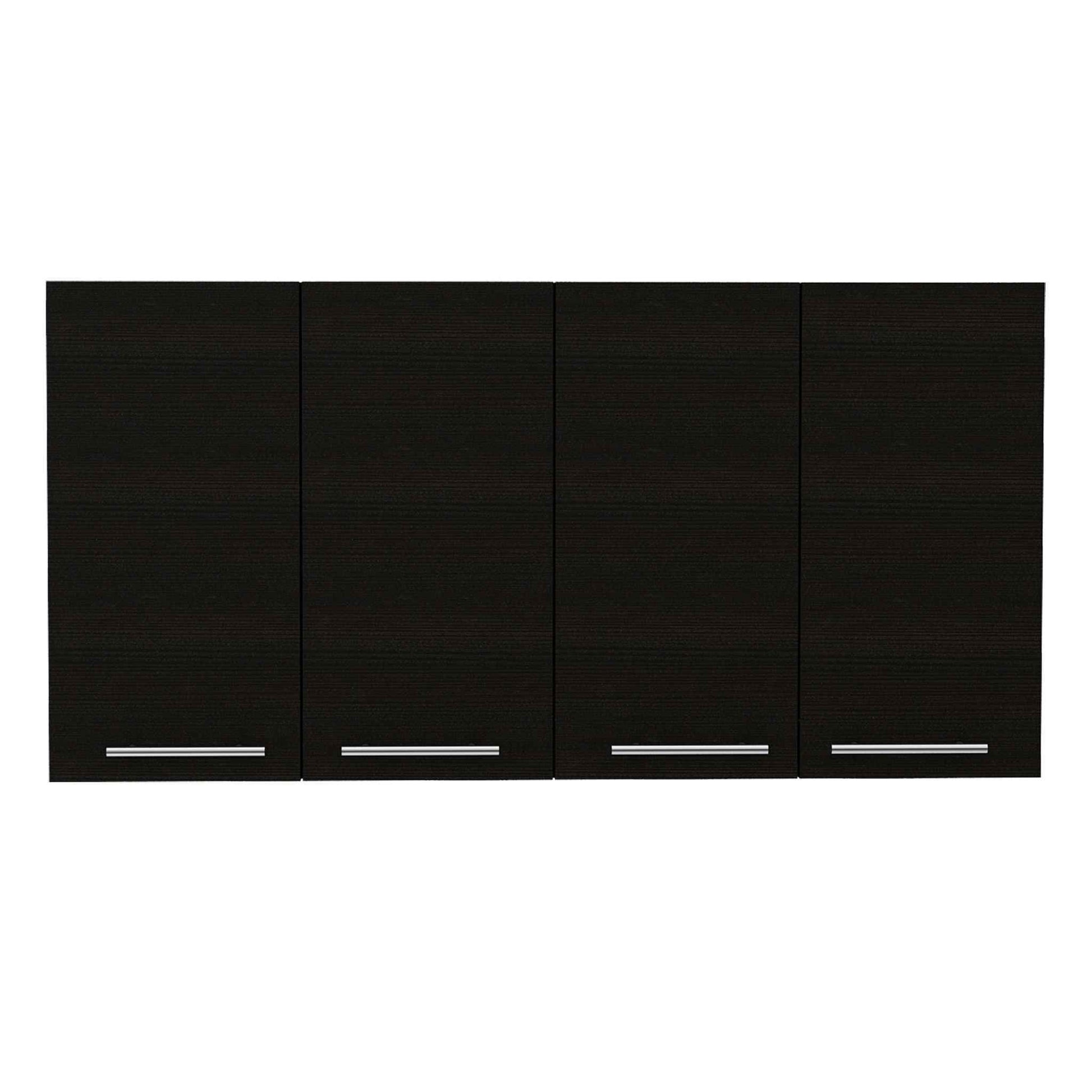 Sitka Wall Cabinet, Two Spacious Divisions, Four Doors Black Kitchen American Design,Industrial,Modern Pine Pine Cabinets Included Engineered Wood