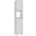 Charlotte Linen Cabinet, 2 Single Door Cabinet, Division, One Shelf White Mdf Engineered Wood