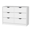 Dillon 4 Drawers Dresser, Chest Of Drawers With 2 Cabinets White Mdf Engineered Wood