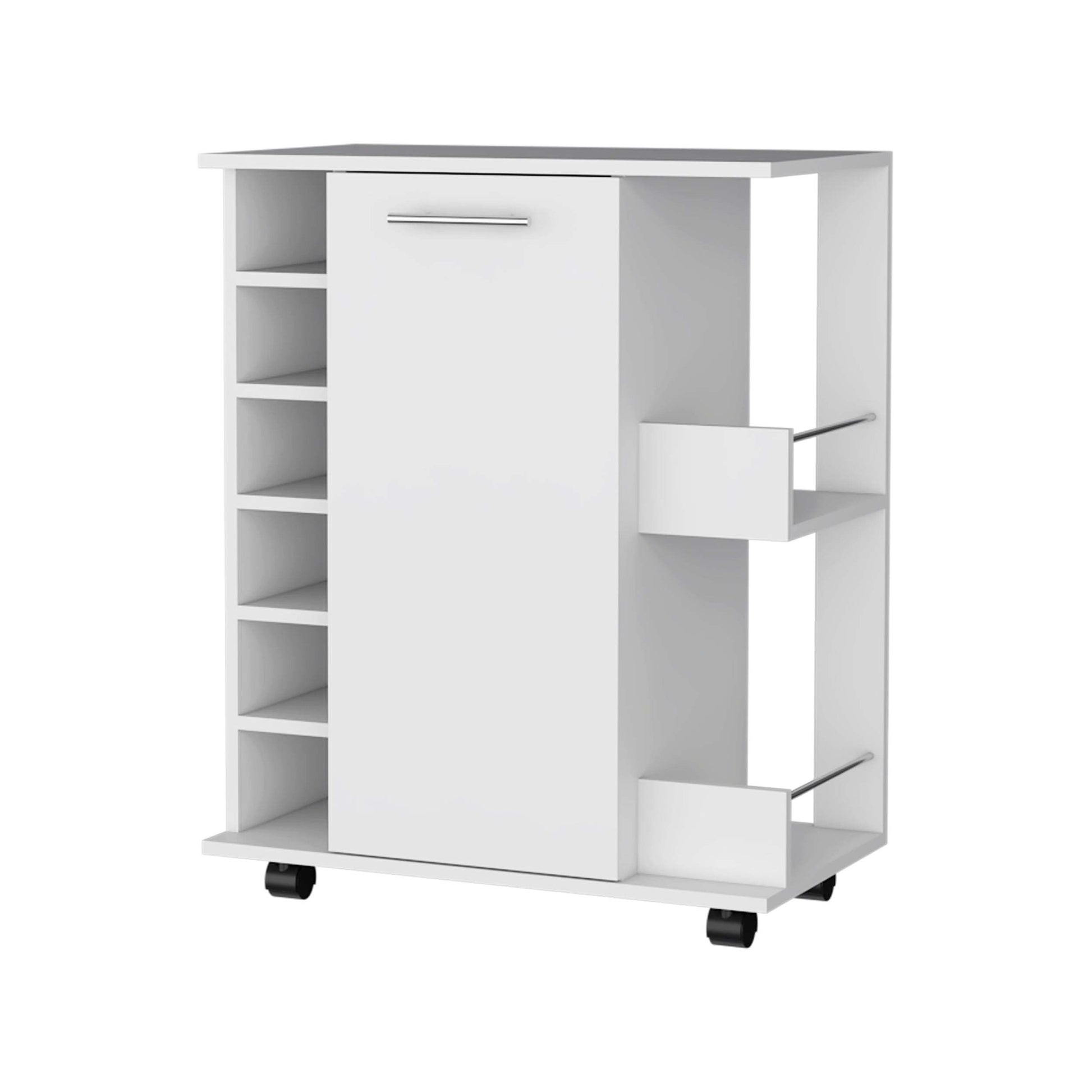 Culver Kitchen Island With Storage Shelves And