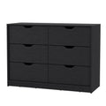 Dillon 4 Drawers Dresser, Chest Of Drawers With 2 Cabinets Black Mdf Engineered Wood