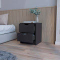 Dillon 2 Drawers Nightstand, Bedside Table With Storage White Mdf Engineered Wood