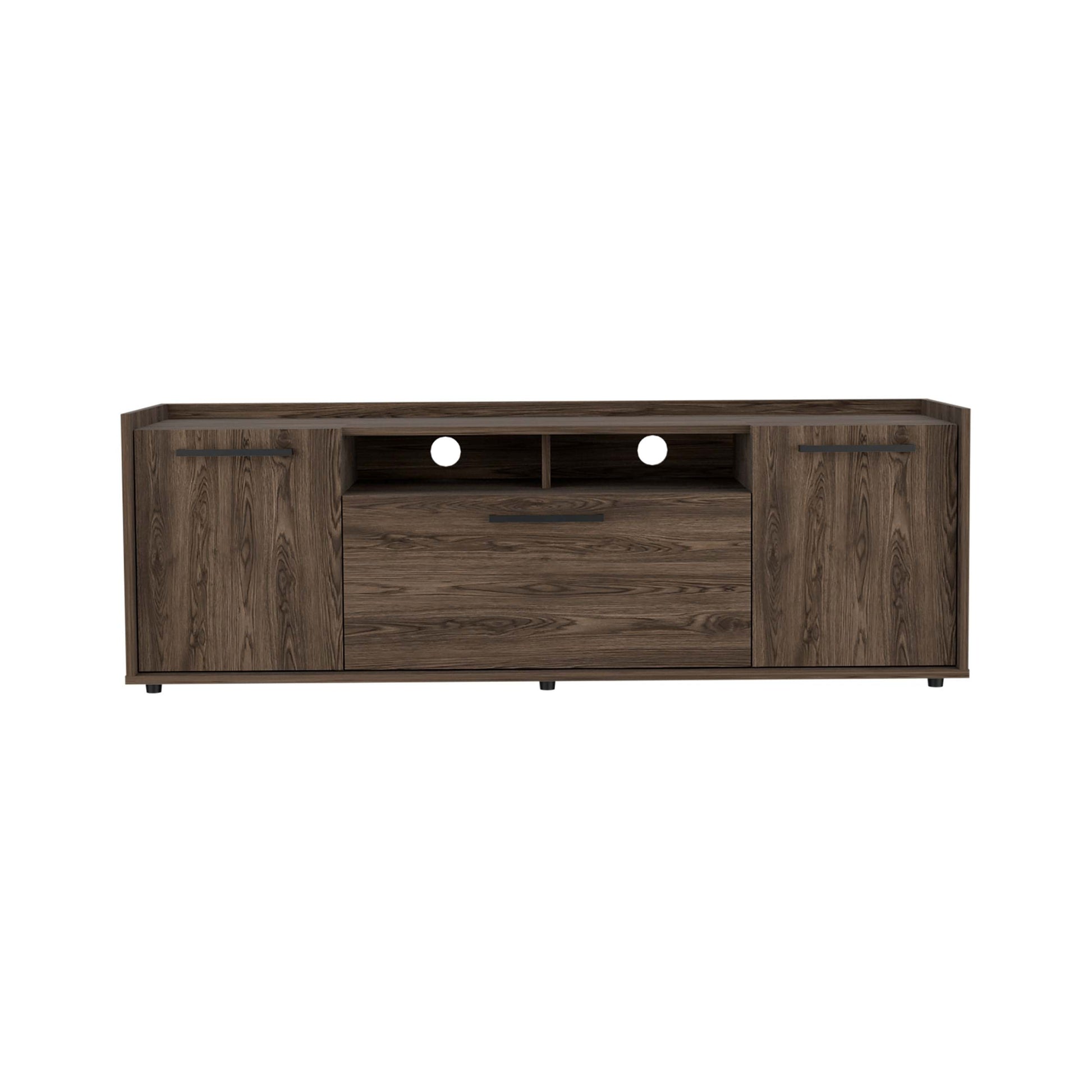 Novel Tv Stand For Tv S Up 60", Double Door Cabinet, One Flexible Cabinet Brown Mdf Engineered Wood