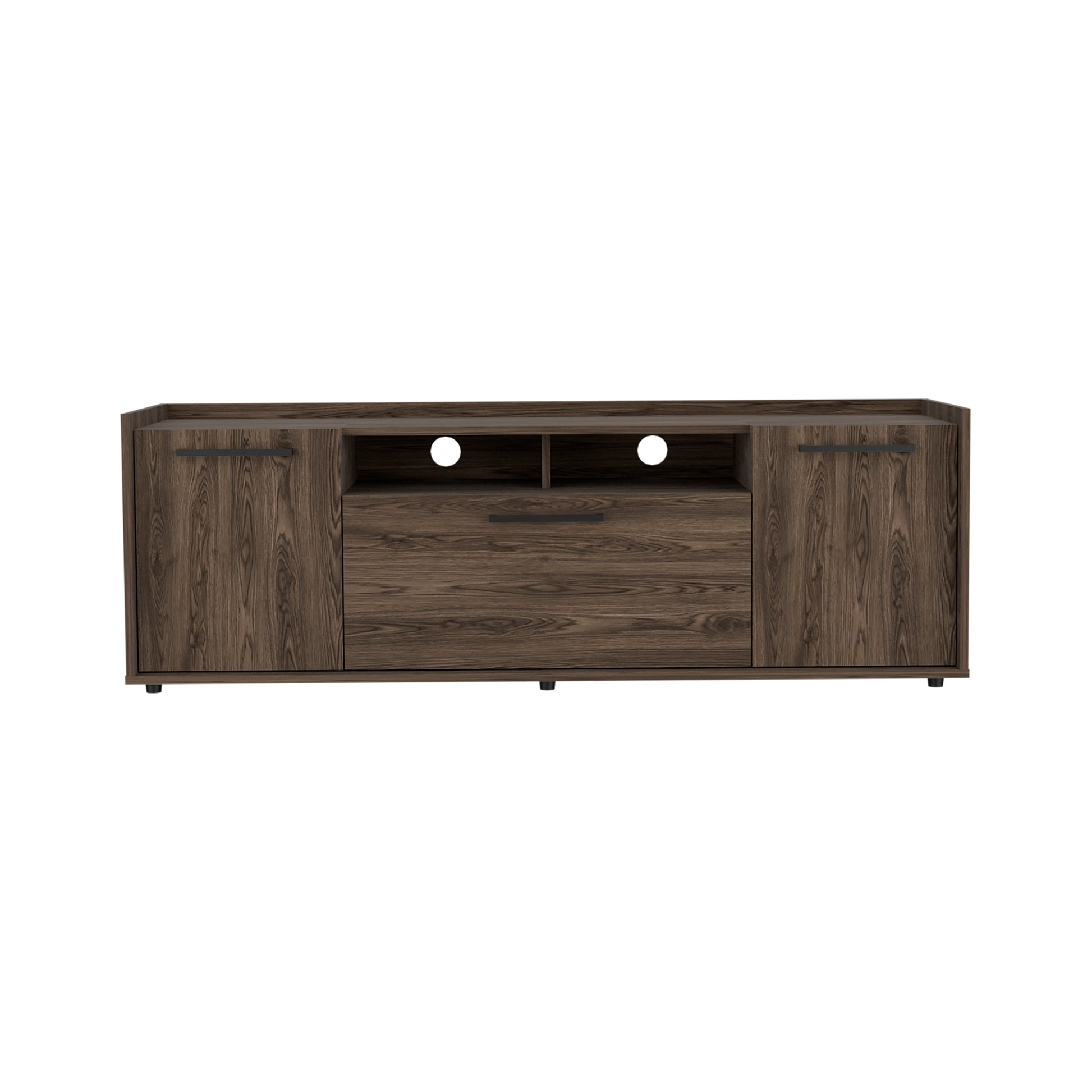 Novel Tv Stand For Tv S Up 60", Double Door Cabinet, One Flexible Cabinet Brown 50 59 Inches Mdf Engineered Wood