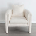 Modern Style Accent Chair Armchair For Living Room, Bedroom, Guest Room,Office, Ivory Ivory Upholstered