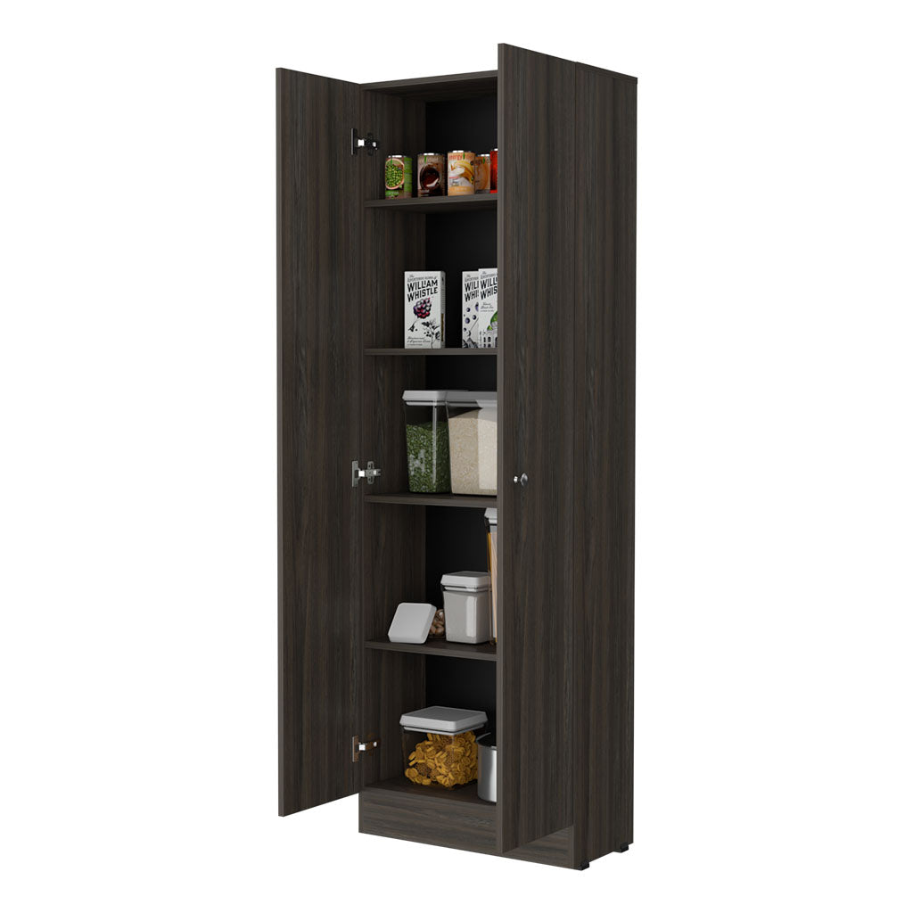 Virginia Double Door Storage Cabinet, Five Shelves Freestanding Multicolor Primary Living Space Shelves Included Modern Mdf Engineered Wood