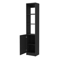 Kansas Linen Cabinet, Three Shelves, One Cabinet Black Mdf Engineered Wood