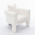 Modern Style Accent Chair Armchair For Living Room, Bedroom, Guest Room,Office, Ivory Ivory Upholstered