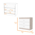 Cambridge Three Drawers Dresser Multicolor Mdf Engineered Wood