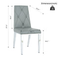 Modern Simple Light Luxury Dining Chair Grey Chair Home Bedroom Stool Back Pu Electroplated Chair Legs Set Of 2 Metal Grey Silver Pu