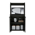 Rockford Kitchen Cart, Open Shelf, Double Door Cabinet, Two Interior Shelves Black Dining Room Contemporary,Modern Kitchen Carts Pine Mdf Engineered Wood