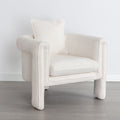 Modern Style Accent Chair Armchair For Living Room, Bedroom, Guest Room,Office, Ivory Ivory Upholstered